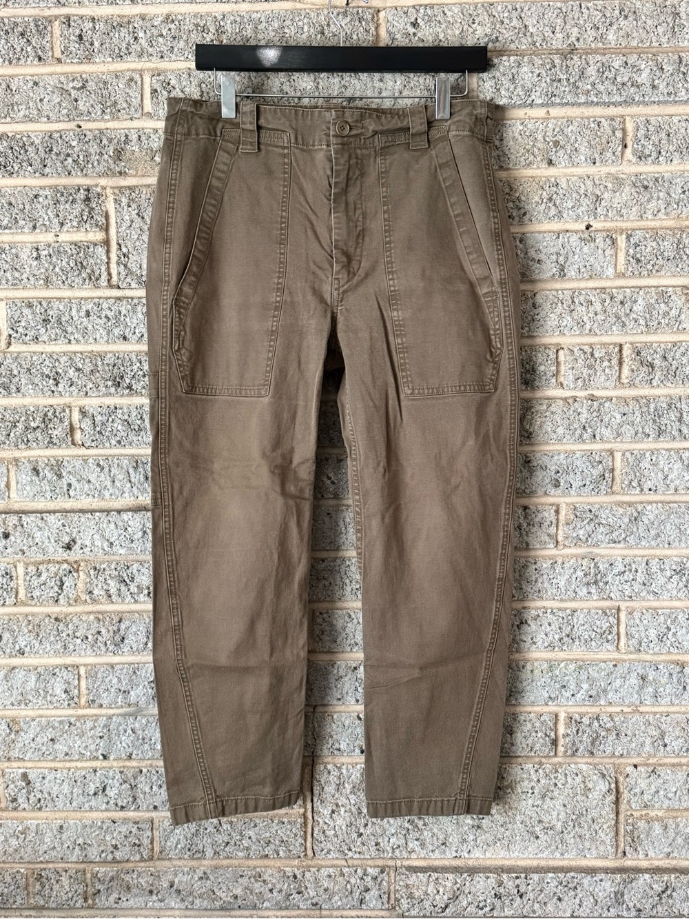 VINCE Utility Fatigue Pants Japanese Stretch Cotton Patch Pocket Tapered Size 8